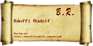 Bánffi Rudolf névjegykártya